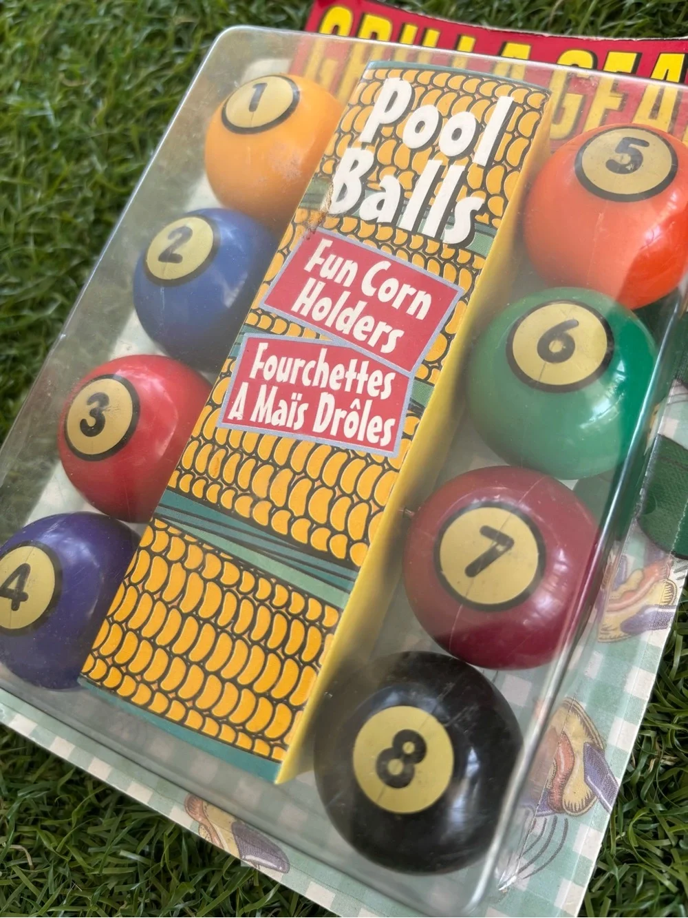 Vintage 90's Grilla Wear Pool Ball Corn Cob Holders